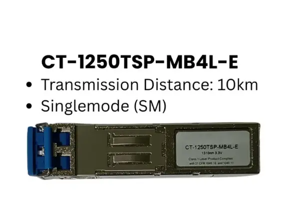 SFP TRANSCEIVER,1.25GB, SM,1310NM,10KM, CORETEK OPTO, CT-1250TSP-MB4L-E