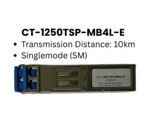 [2415000006] SFP TRANSCEIVER,1.25GB, SM,1310NM,10KM, CORETEK OPTO, CT-1250TSP-MB4L-E